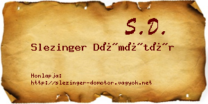Slezinger Dömötör névjegykártya